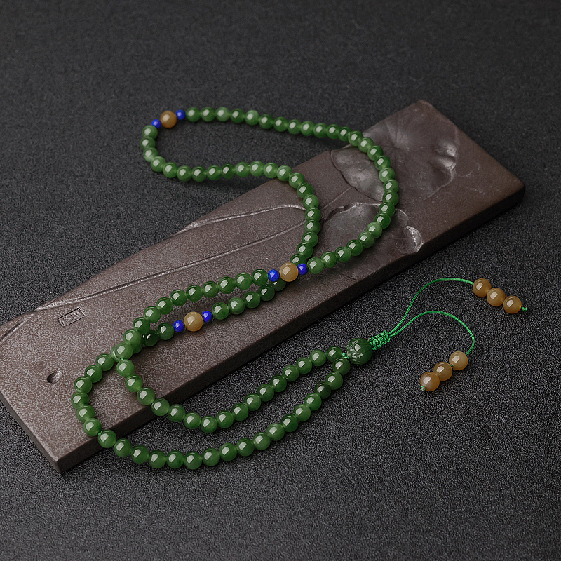 山料和田碧玉108佛珠-红掌柜