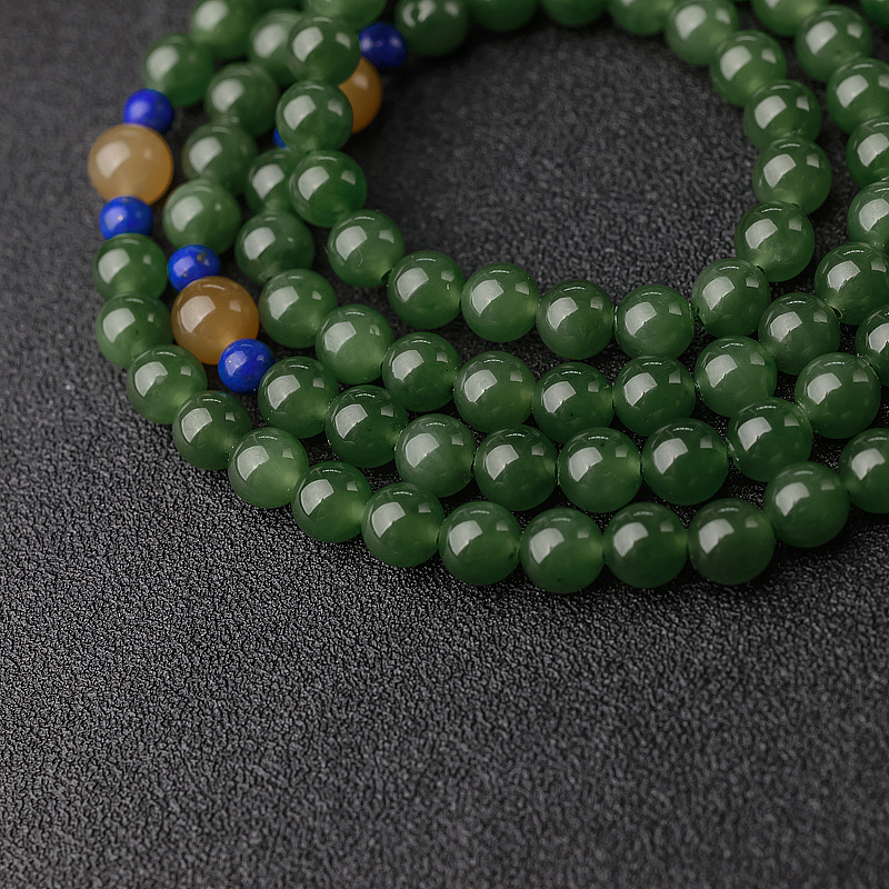 山料碧玉108佛珠-红掌柜