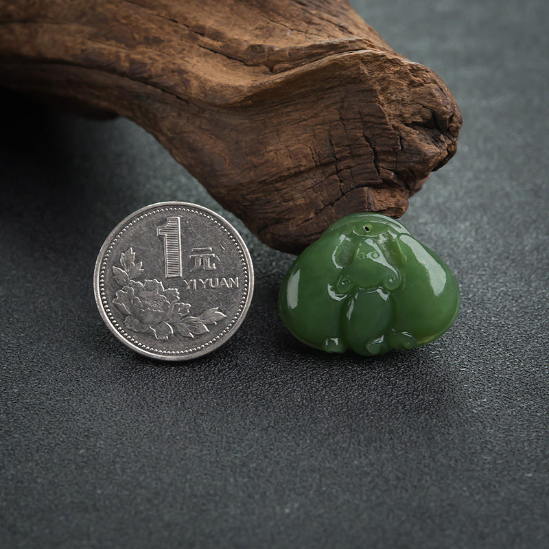 山料和田碧玉福在眼前吊坠-红掌柜