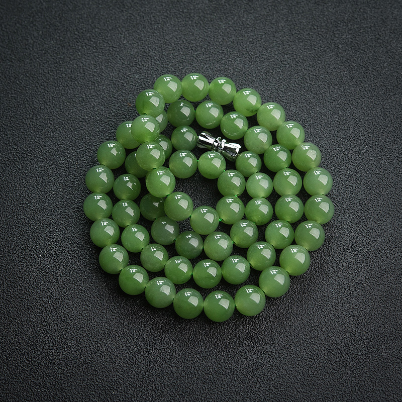 俄罗斯山料和田碧玉项链-红掌柜