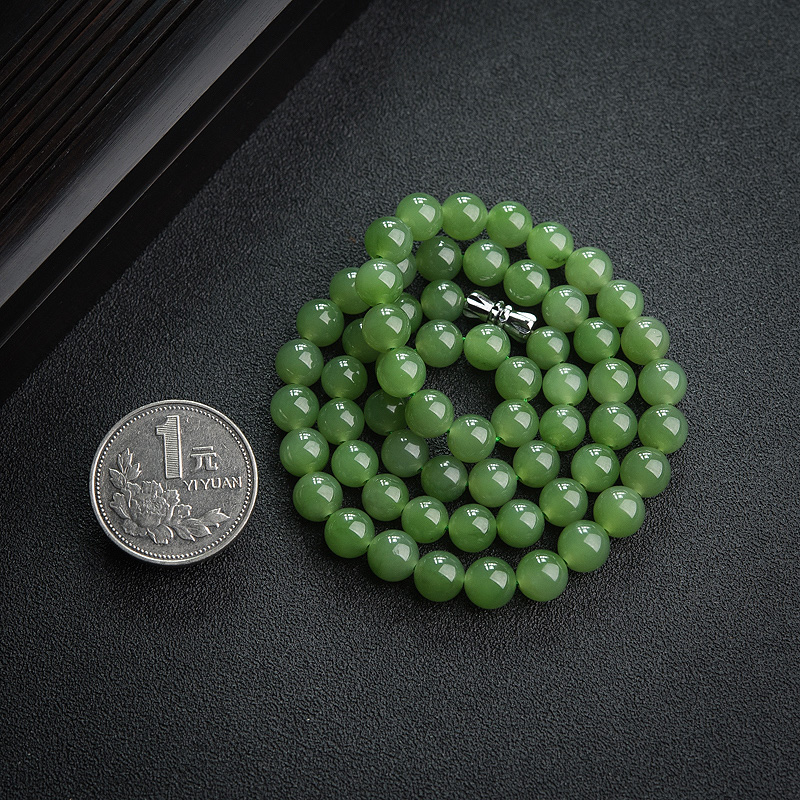 7mm山料和田碧玉项链-红掌柜