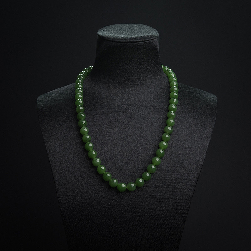 9.5mm山料和田碧玉项链-红掌柜