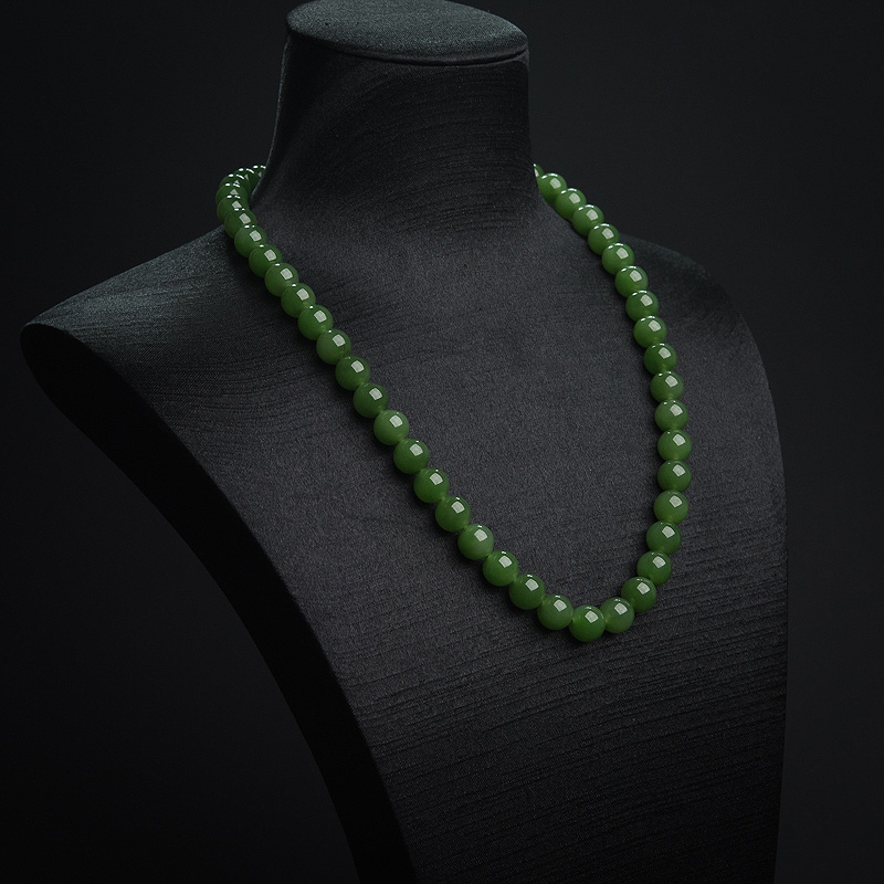 9.5mm山料和田碧玉项链-红掌柜