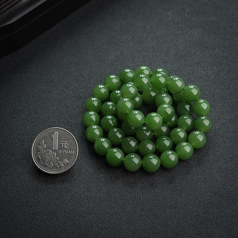 9.5mm山料和田碧玉项链-红掌柜