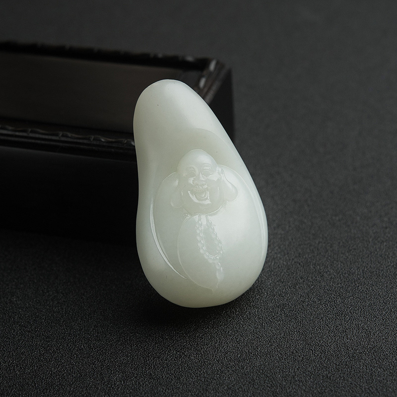 天然和田白玉佛吊坠-红掌柜