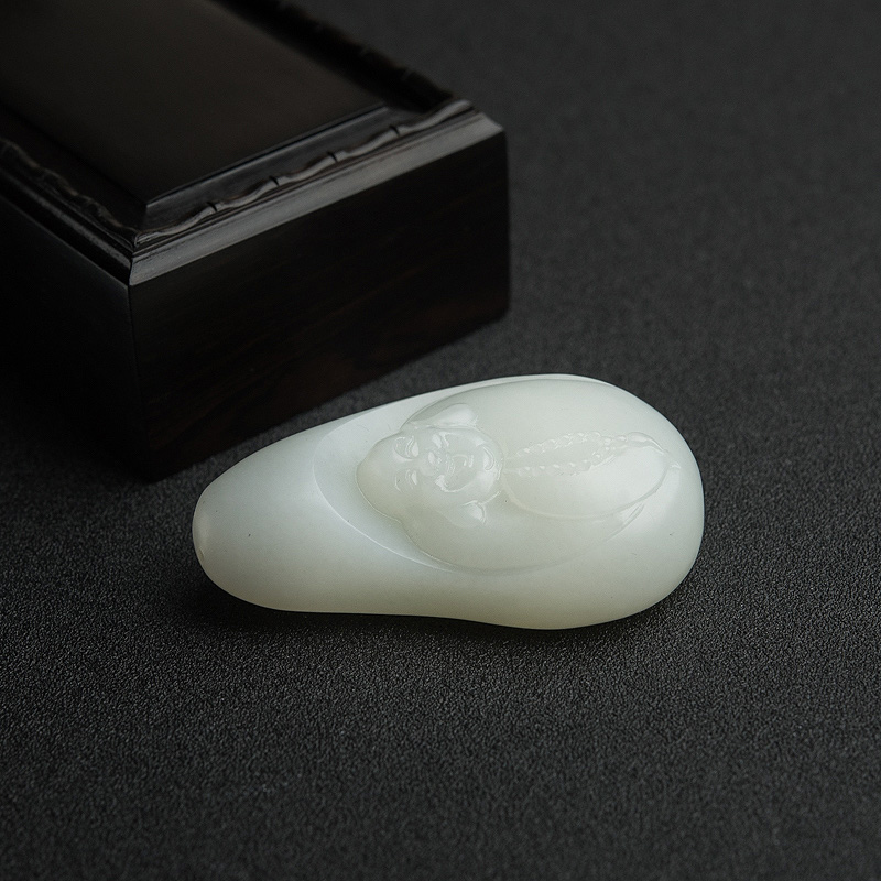 和田白玉佛吊坠-红掌柜