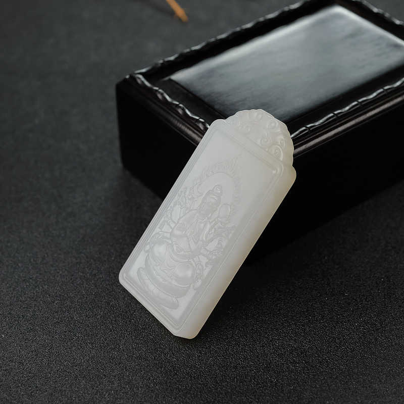 和田白玉千手观音吊坠-红掌柜