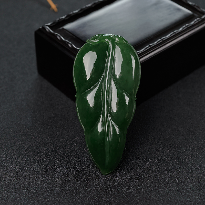 山料和田碧玉叶子吊坠-红掌柜