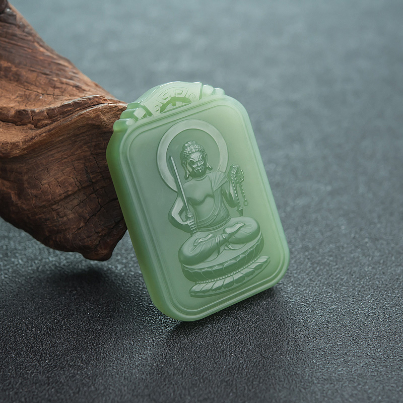 山料和田碧玉不动明王菩萨-红掌柜