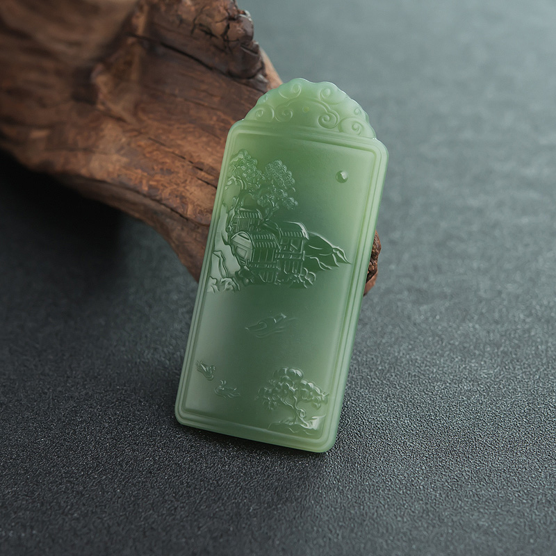 山料和田碧玉吊坠-红掌柜