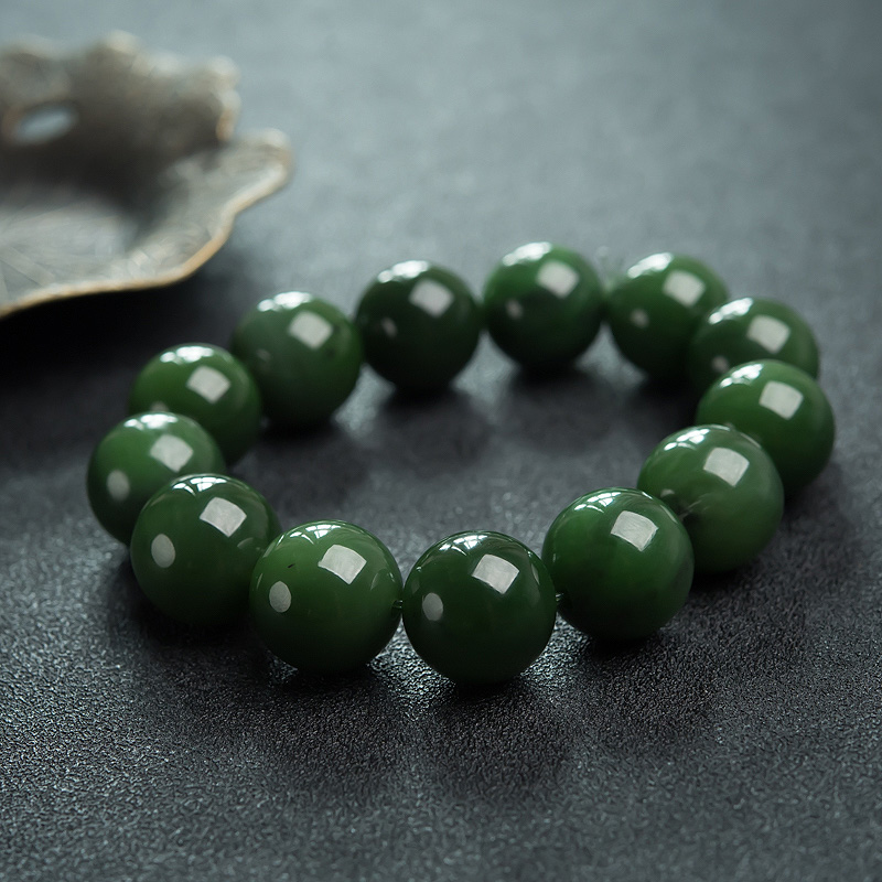 山料和田玉单圈手串-红掌柜