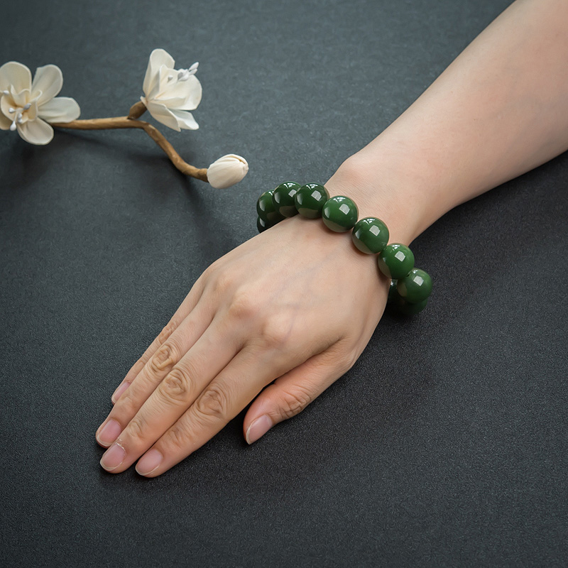 和田碧玉手串-红掌柜