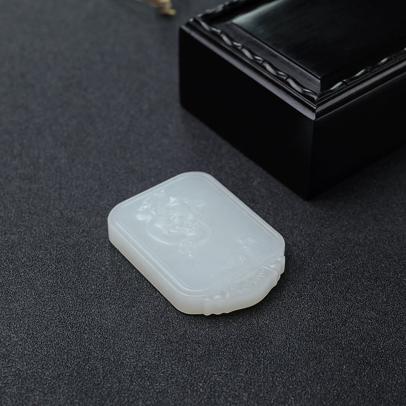 天然和田白玉福在眼前吊坠-红掌柜