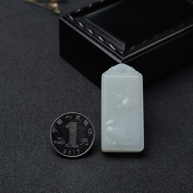 俄料和田白玉喜事连连吊坠-红掌柜