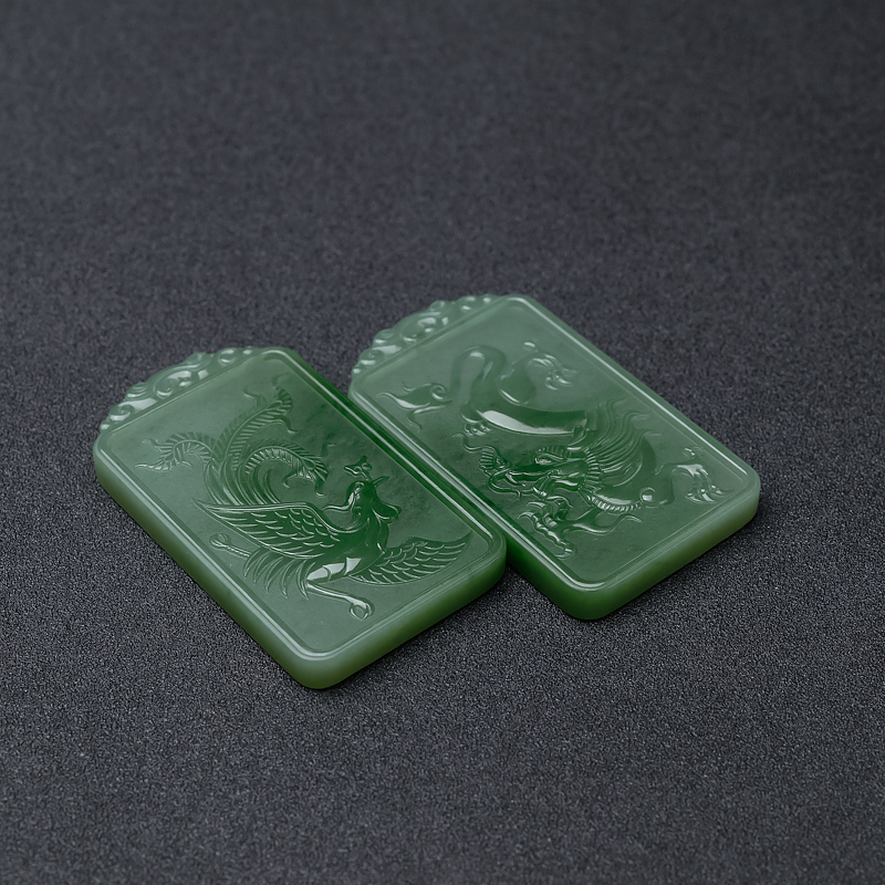 山料和田青玉龙凤吊坠-红掌柜