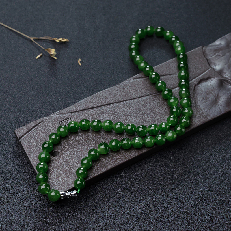 8mm和田碧玉项链-红掌柜