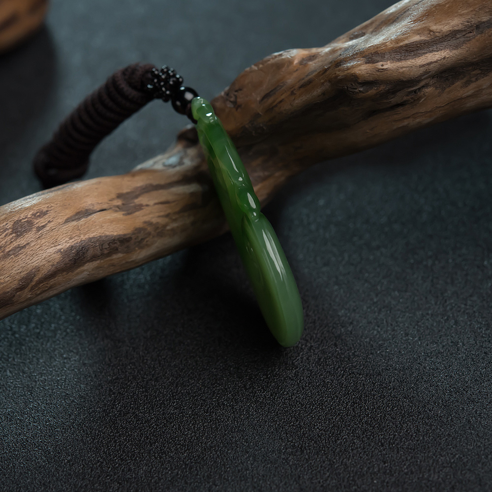 天然和田碧玉如意吊坠-红掌柜