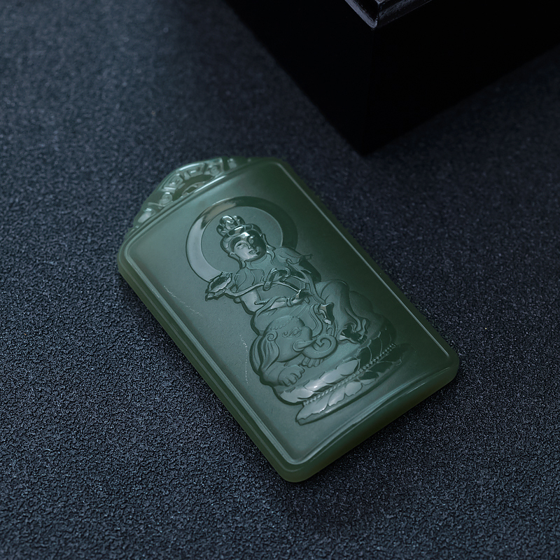 和田碧玉普贤菩萨-红掌柜