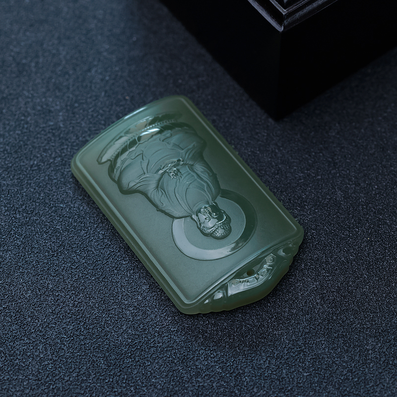 天然和田碧玉吊坠-红掌柜