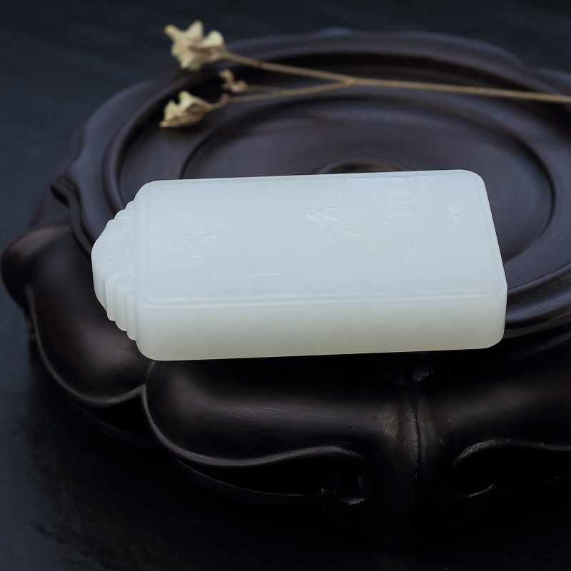 天然山料和田白玉吊坠-红掌柜