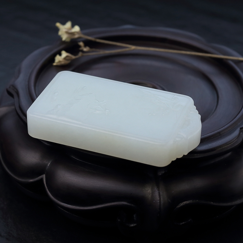 和田白玉山水意境吊坠-红掌柜