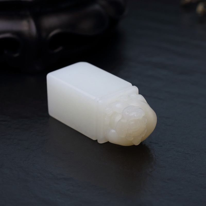 俄料天然山料和田玉貔貅印章-红掌柜