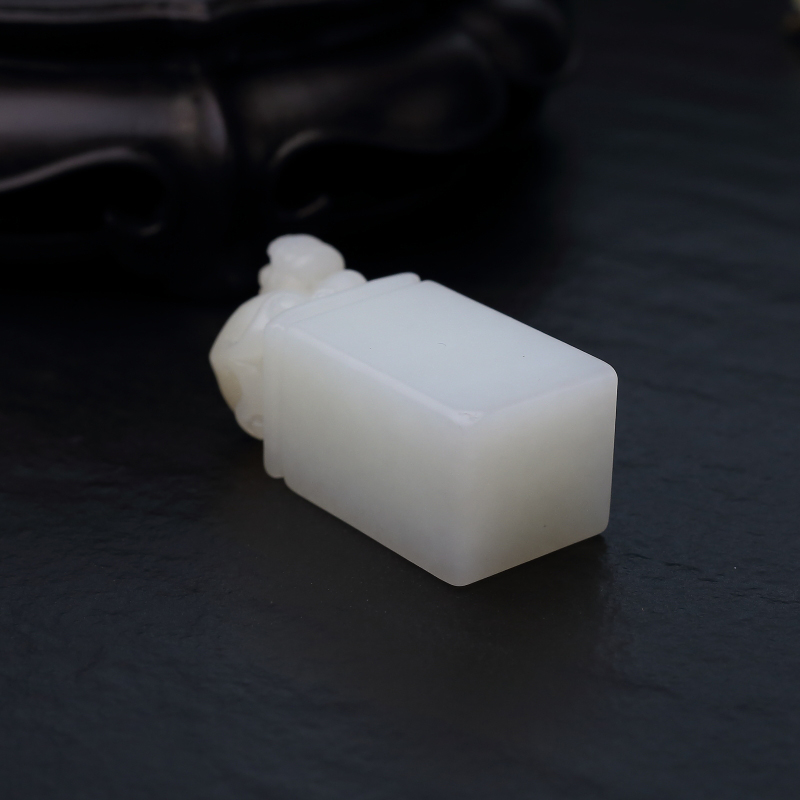 俄料天然山料和田白玉印章-红掌柜