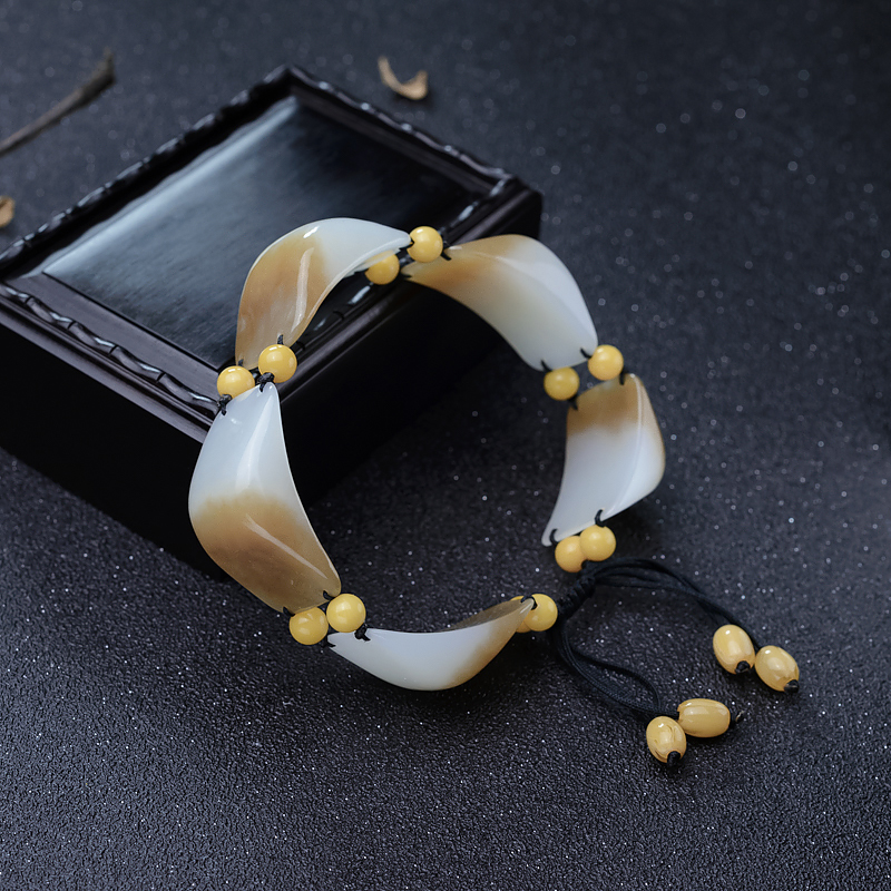 山料和田玉手串-红掌柜