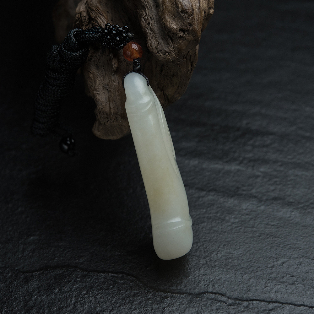 俄罗斯和田玉竹节吊坠-红掌柜