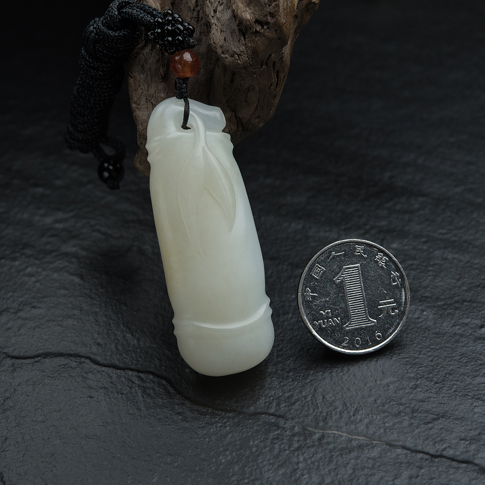 和田玉竹节挂坠-红掌柜