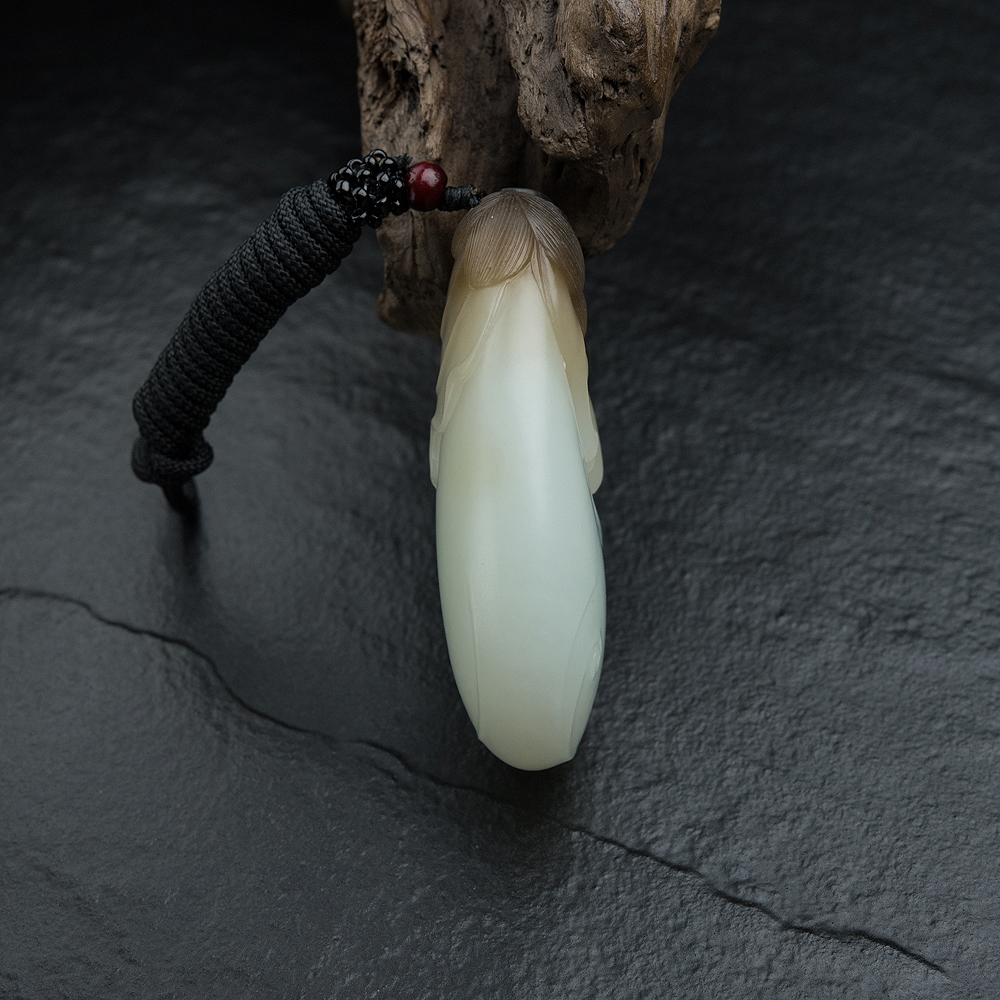 俄罗斯和田玉美女吊坠-红掌柜