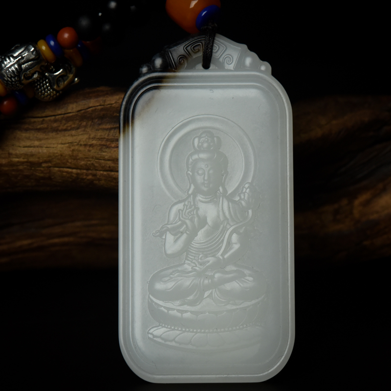 山料俏色和田玉吊坠-红掌柜