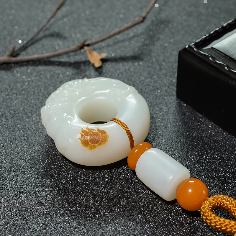 和田白玉手把件-红掌柜