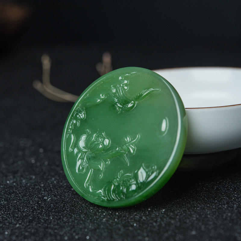 山料和田碧玉吊坠-红掌柜