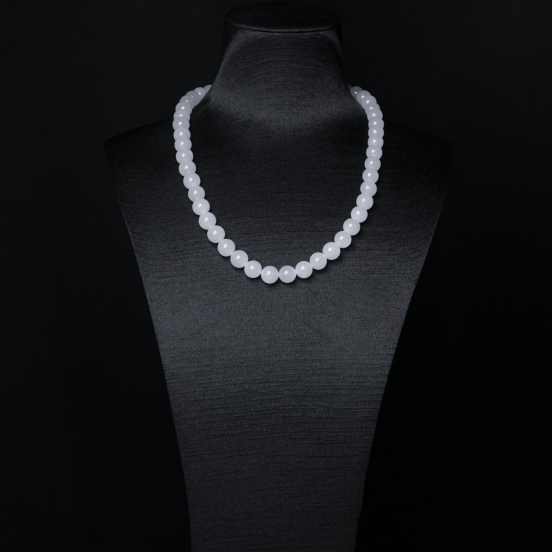 9mm山料和田白玉项链-红掌柜