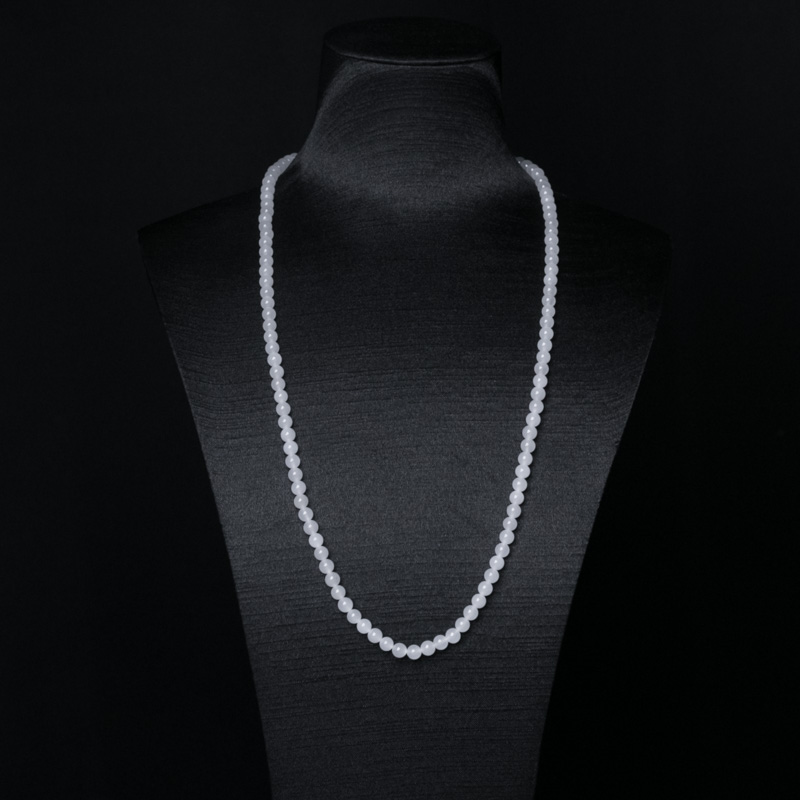 5mm山料和田白玉长链-红掌柜