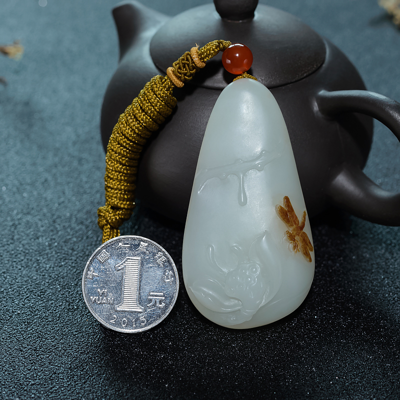 和田白玉吊坠-红掌柜