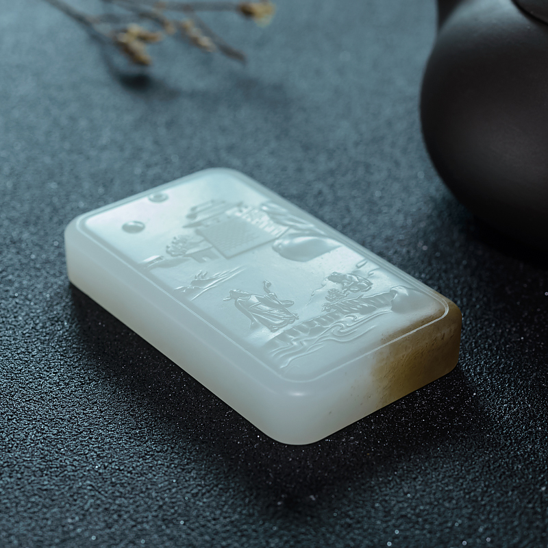 和田白玉山水意境吊坠-红掌柜