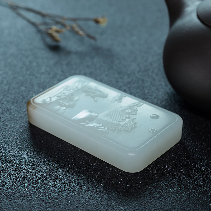 山料和田玉山水意境吊坠-红掌柜