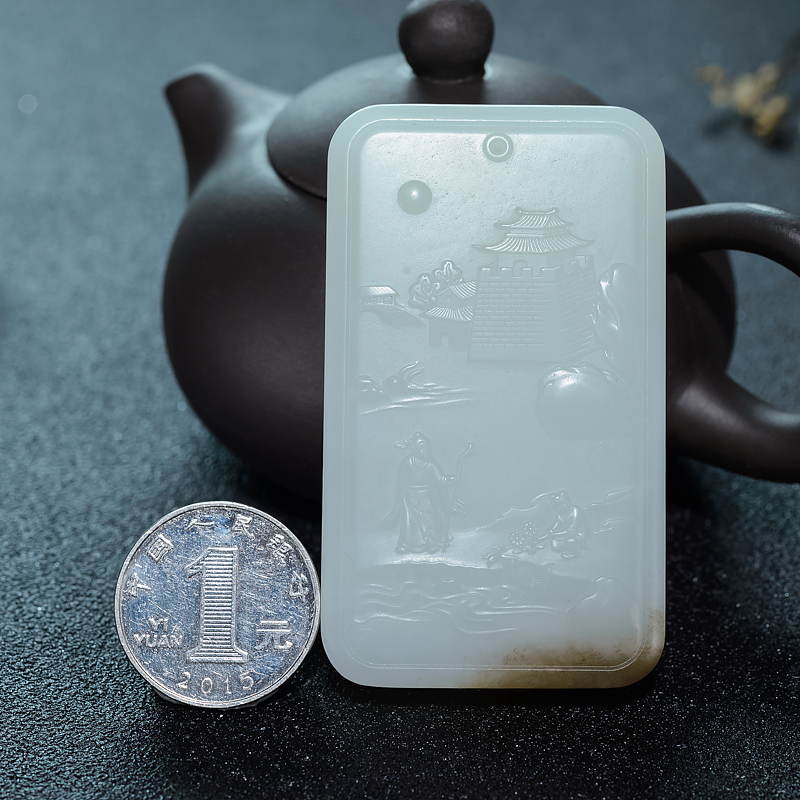 和田白玉吊坠-红掌柜