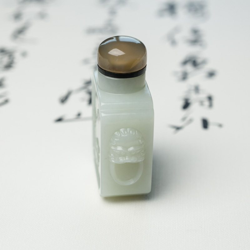 山料和田白玉鼻烟壶-红掌柜