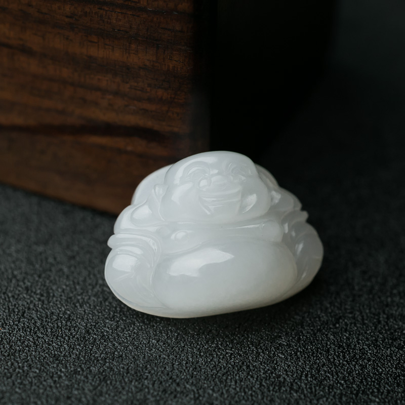 青海天然山料和田白玉吊坠-红掌柜