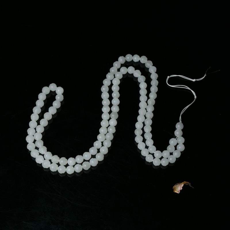 和田玉莲花珠108佛珠-红掌柜