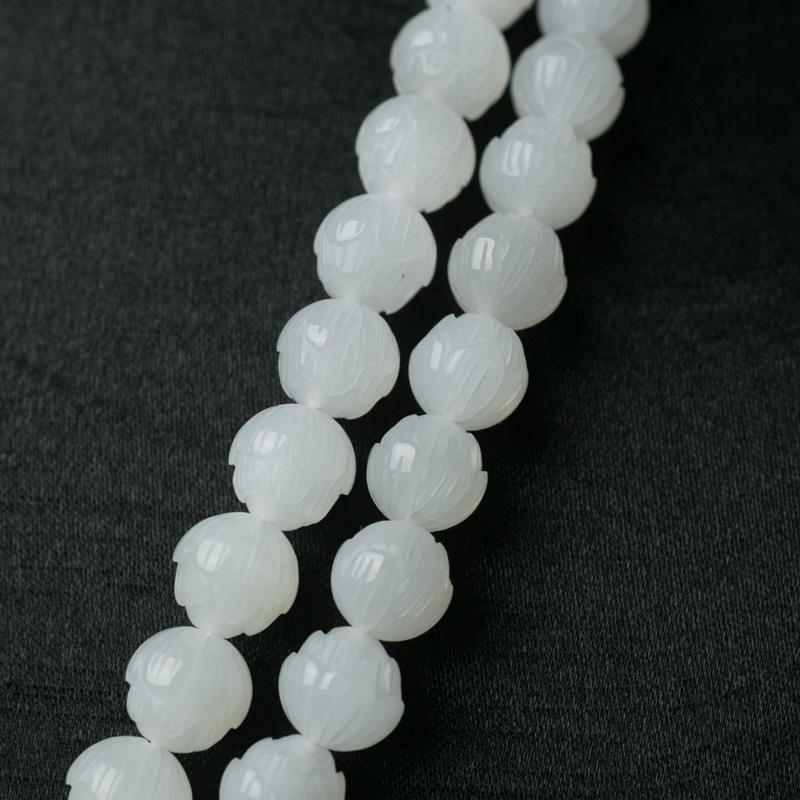 和田玉莲花珠108佛珠-红掌柜