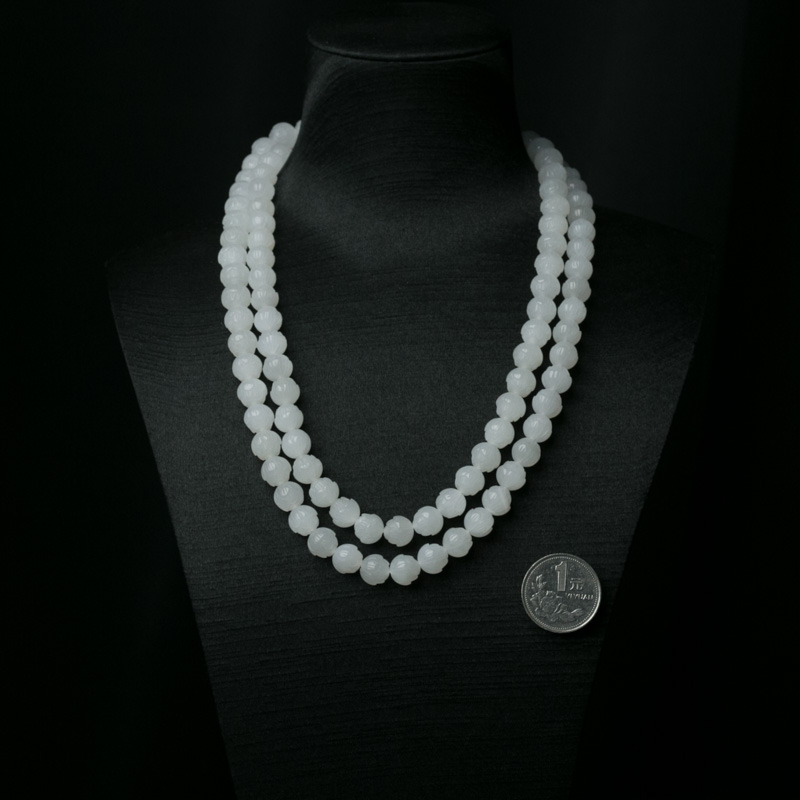 和田玉莲花珠佛珠-红掌柜