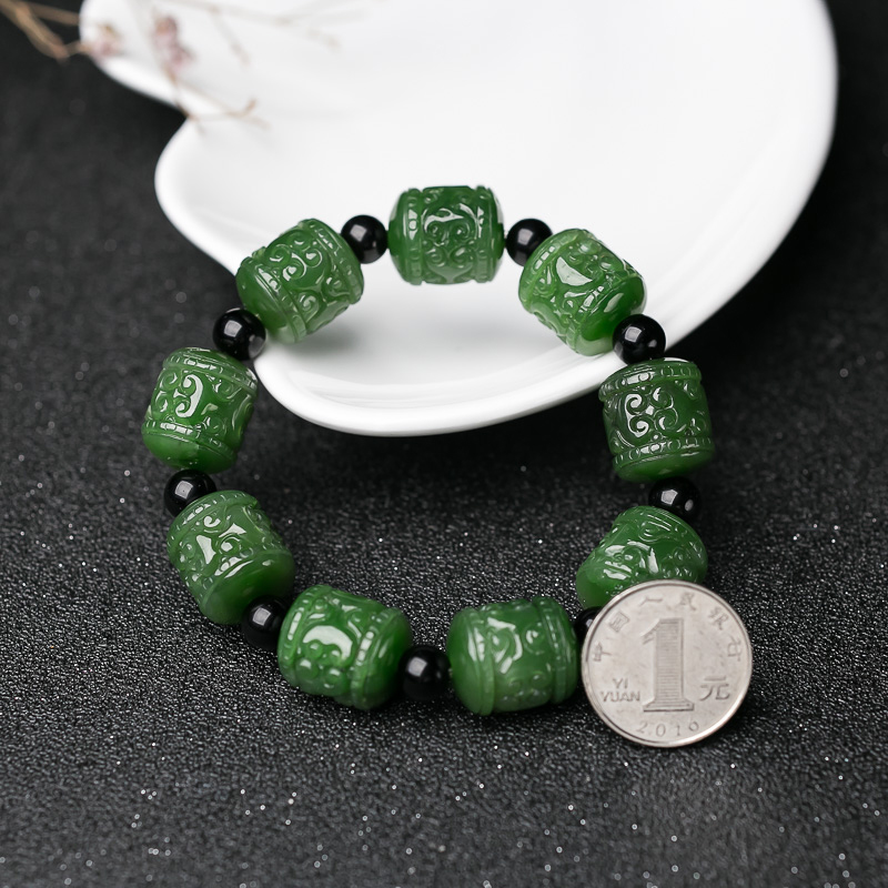 和田玉桶珠手串-红掌柜