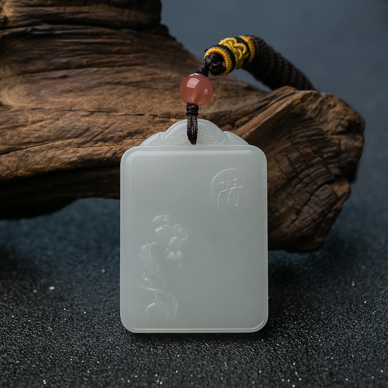 山料和田白玉蝶恋花吊坠-红掌柜
