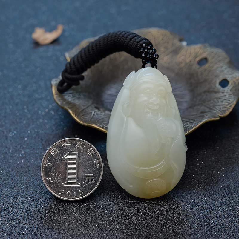 俏色和田玉吊坠-红掌柜