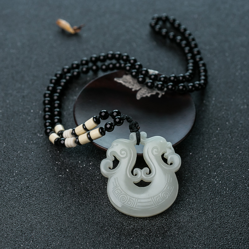 和田白玉吊坠-红掌柜