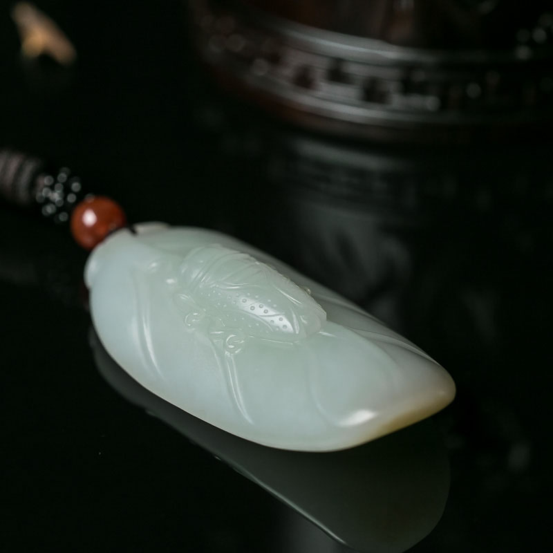 和田玉金枝玉叶挂坠-红掌柜